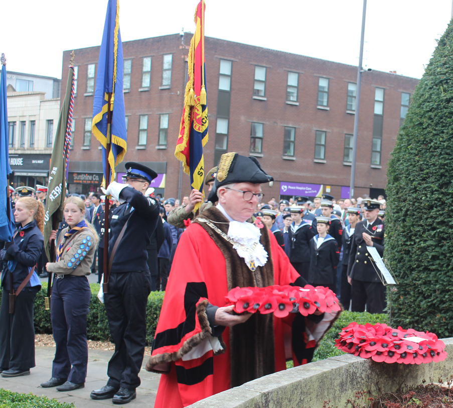 Mayor, Cllr Jamie Day, at Remembrance Sunday Parade and Service