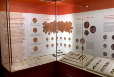  The coins in their new display case.